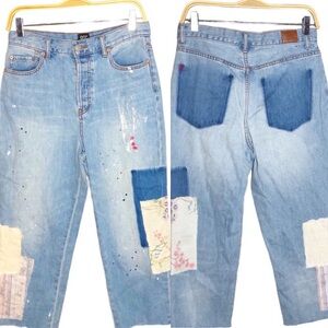 BDG High-Waisted Slim Straight Jean – Floral Patchwork urban outfitters …